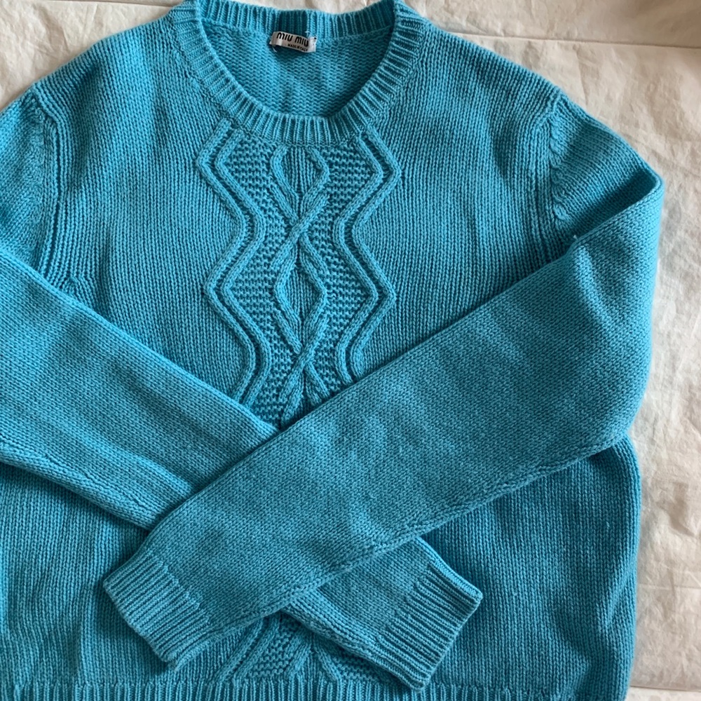 MIU MIU Bright Blue Light Sweater Size Small